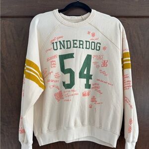 Mother The Biggie Concert Raglan Sweatshirt Underdog Print NWOT